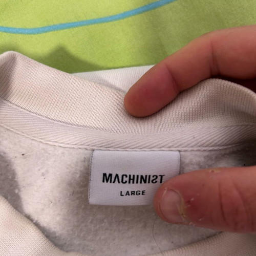 Machinist sweatshirt "raw" like new, white, size L