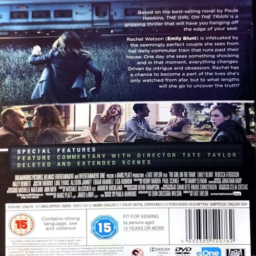 DVD The Girl On The Train new, thriller drama with English subtitles