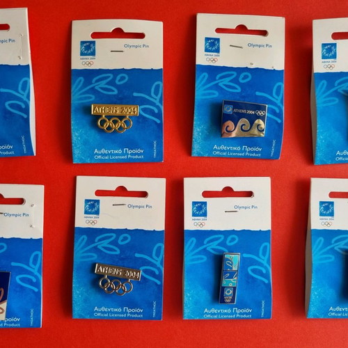 Pins Athens 2004 Emblems new, set of 14 pieces