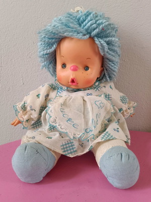 Patapoufa doll used El Greco 1980s light blue 30 cm
