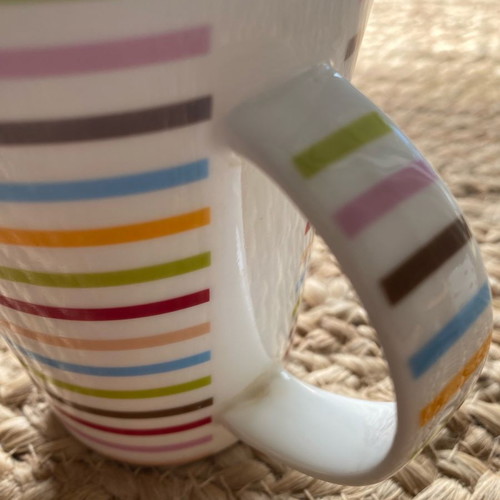 Striped colorful mug used