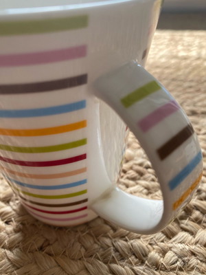 Striped colorful mug used