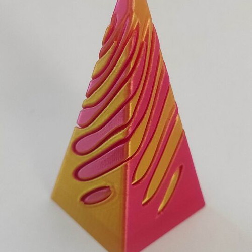 3d Impossible Vortex Pyramid Passthrough Fidget Toy pink-yellow new