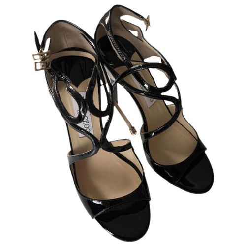 Jimmy Choo black platform sandals, size 39, 10cm heel