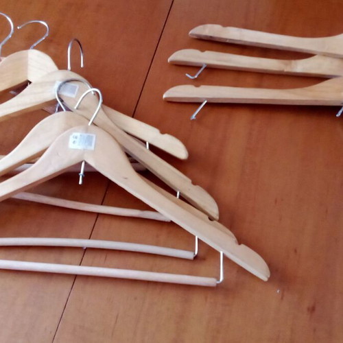 Wooden hangers used, set