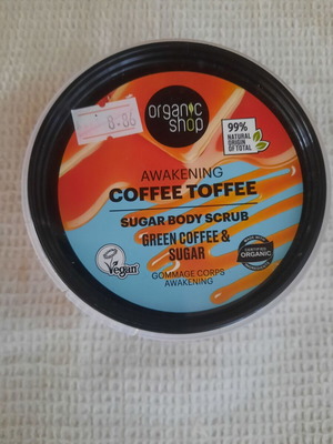 Organic Shop Basic Coffee Toffee Body Scrub with Green Coffee Oil & Sugar, 250ml