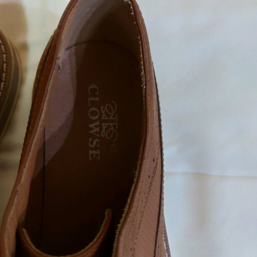 Men's brown leather dress shoes like new, size 44