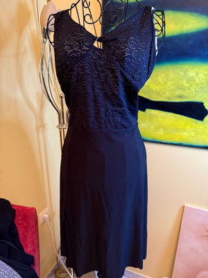 asymmetrical long black dress Long Black Dress with Asymmetrical Neckline main image 0