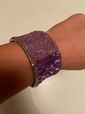 Bracelet handmade 90s with beads used, purple-lilac colors