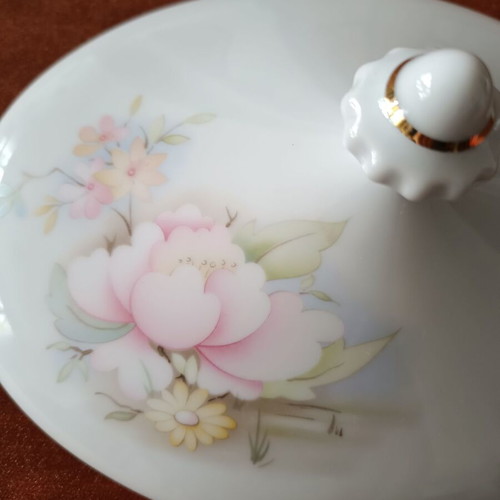 Limoges soup tureen from French porcelain like new with floral design