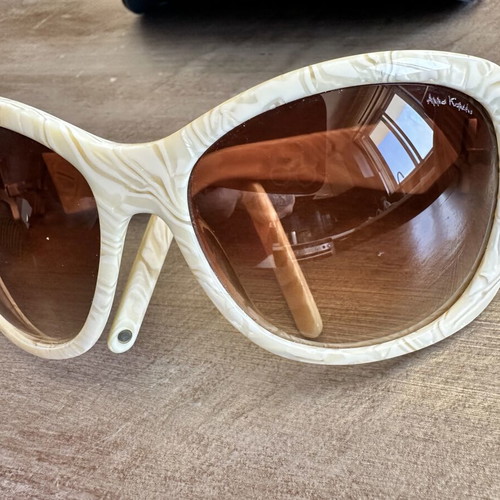 A.Kjaerbede glasses like new beige-gold with acetate and metal details