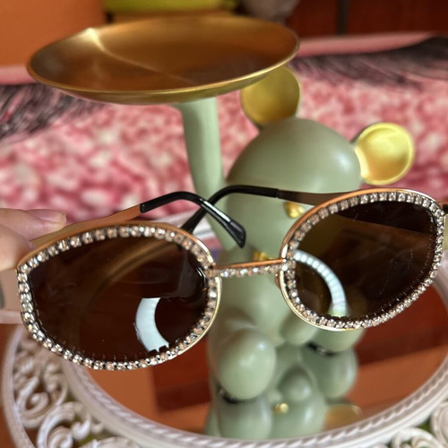 Women's sunglasses like new with rhinestones, multicolor and silver