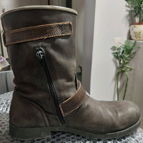 Leather biker boots CafeNoir used, brown, size 40