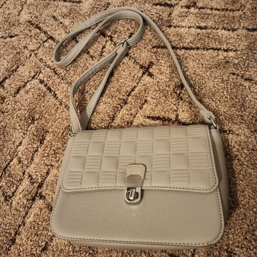 Shoulder bag gray new with zipper pocket