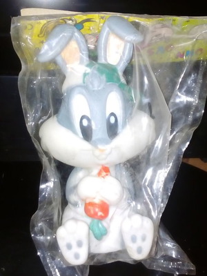Συλλεκτικό κουκλάκι Bugs Bunny rubber squeaky καινούργιο στη συσκευασία του