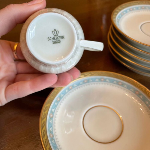 Vintage Scherzer Bavaria tea set for 6 people like new