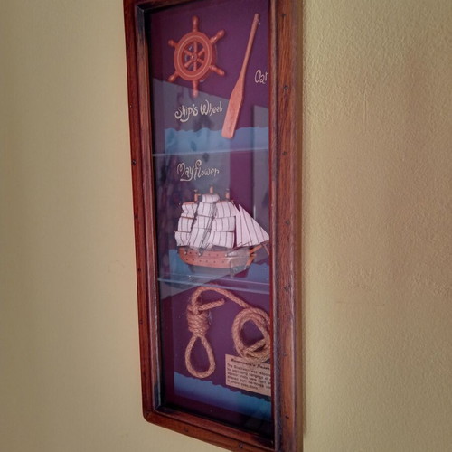 Nautical 3D frame used with wooden frame and glass