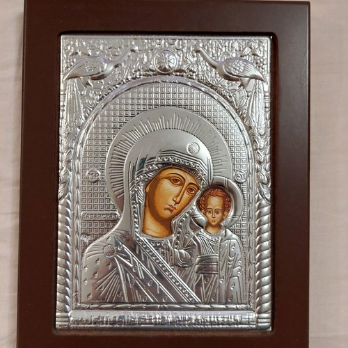 Silver icon 950° in wooden frame 23.5×18.5, like new