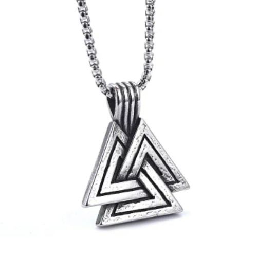 Viking Triangle Pendant Retro Necklace