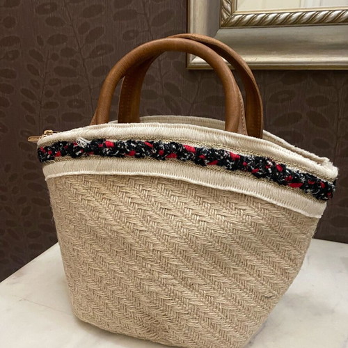 Bonendis ecru handbag with gold chain and leather details new