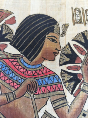 Authentic Egyptian papyrus with gold frame