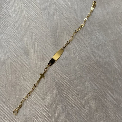 14k gold children's ID bracelet, 15 cm