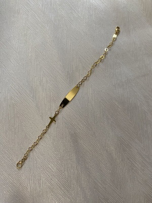 14k gold children's ID bracelet, 15 cm