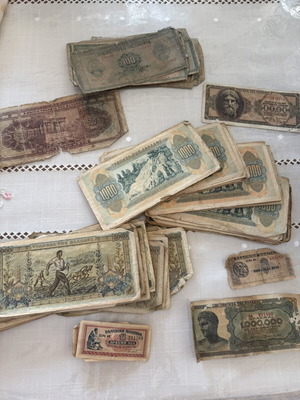 Old Greek drachma banknotes, pack of 93