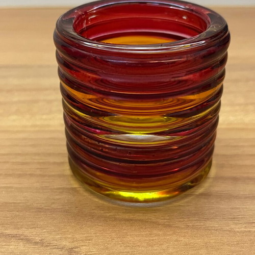 Glass candlesticks used, set of 2 pieces