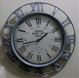 Ρολόι τοίχου αντικέ γκρι-μπεζ 30.5 εκ.