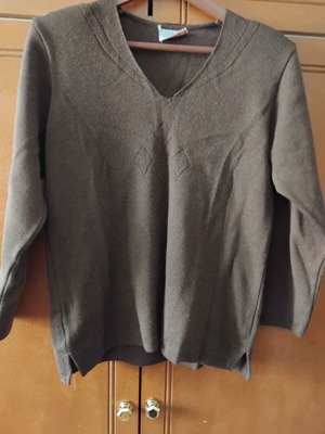Brown V-neck sweater used, size M