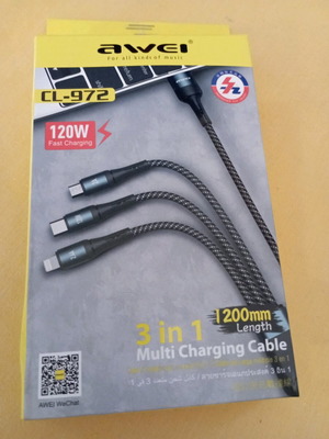 AWEI CL-972 3 in 1 Charging Cable new