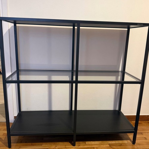 Black console with glass like new