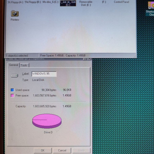 Samsung WN316025A 1.6GB IDE used hard drive with 3 bad sectors