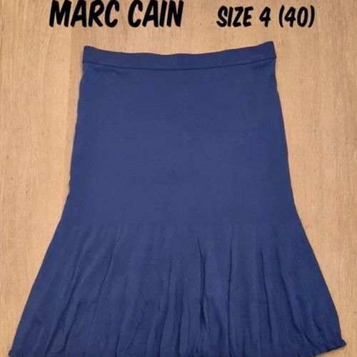 Marc Cain Flared Skirt Size N4 Blue Purple