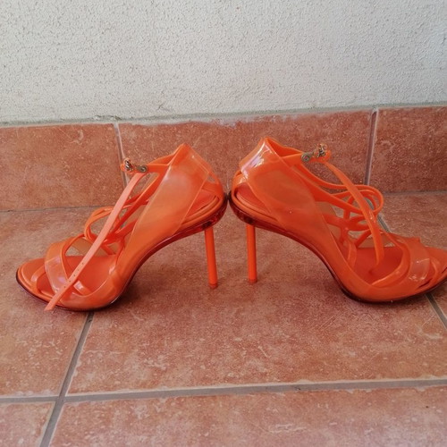 Melissa x Jean Paul Gaultier orange stiletto sandals new