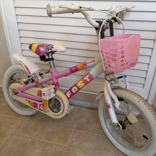 Fast Junior 14 children's bicycle used with basket and training wheels