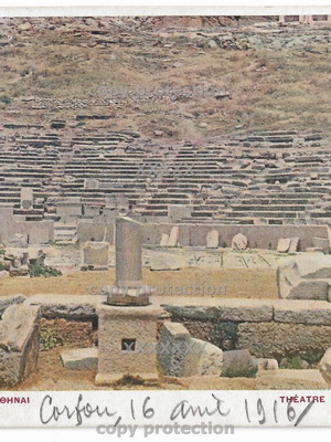 Postcard Ancient Theatre of Dionysus Athens used, vintage 1916