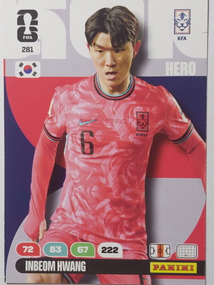 Κάρτα Adrenalyn FIFA World Cup 2026 No.281 Inbeom Hwang Καινούργιο
