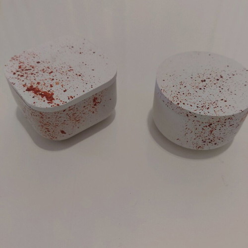 Handmade decorative containers made of plaster