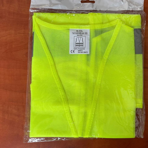 Safety vest with reflective strips new, yellow