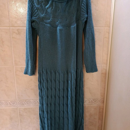 Spring cardigan like new, knitted, size S, blue turquoise