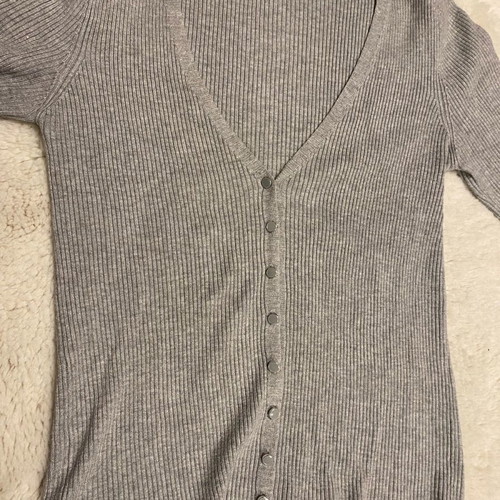 Stradivarius ribbed grey cardigan size S used fitted