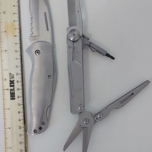 Multitool with locking knife, scissors and screwdriver like new