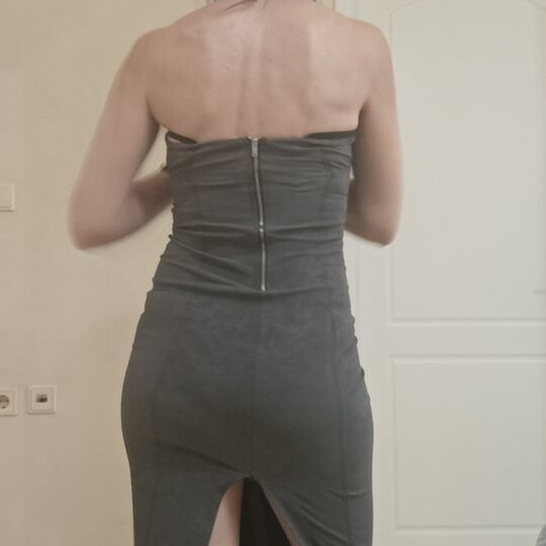 Bershka Strapless Dress like new, gray, soft elastic fabric