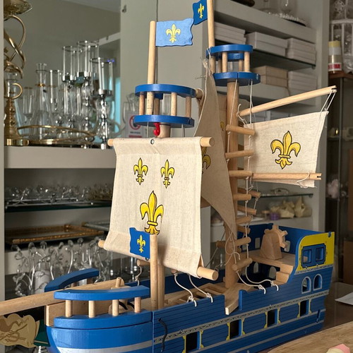 Wooden pirate ship toy