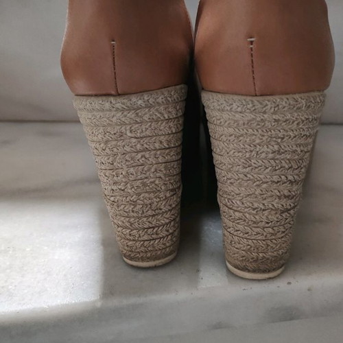 Platform shoes size 39 used, tan color
