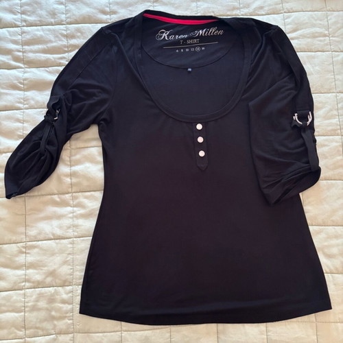 Karen Millen mako blouse used, black, size 14 UK