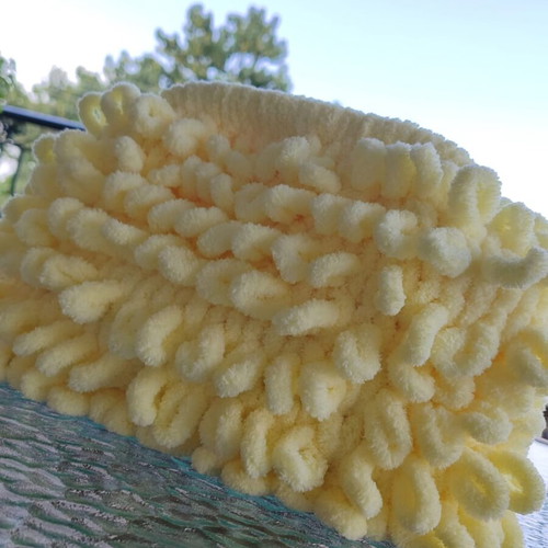 Handmade puffy bag 20cm yellow, new