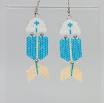 Fish earrings handmade with glass beads and steel elements